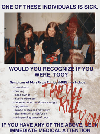 A poster about a fictional zombie sickness