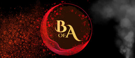 A banner with a ring of sparks saying "B of A"